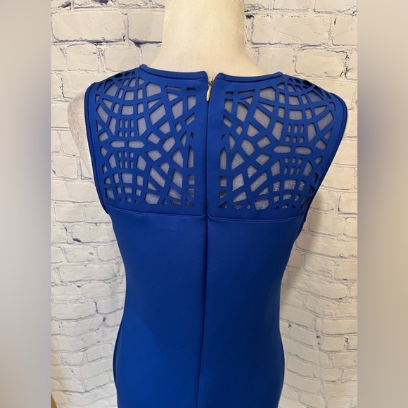 Thalia Sodi ROYAL BLUE Sheath MIDI Dress w/ Cutouts at Neck & Bottom Small - Picture 5 of 7